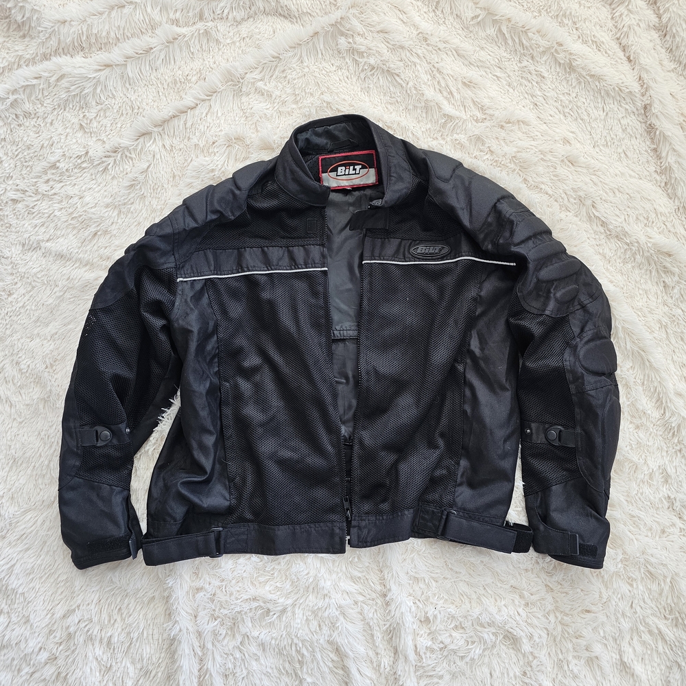 Bilt Men's Black Mesh Motorcycle Jacket - Ventilated Riding Shell